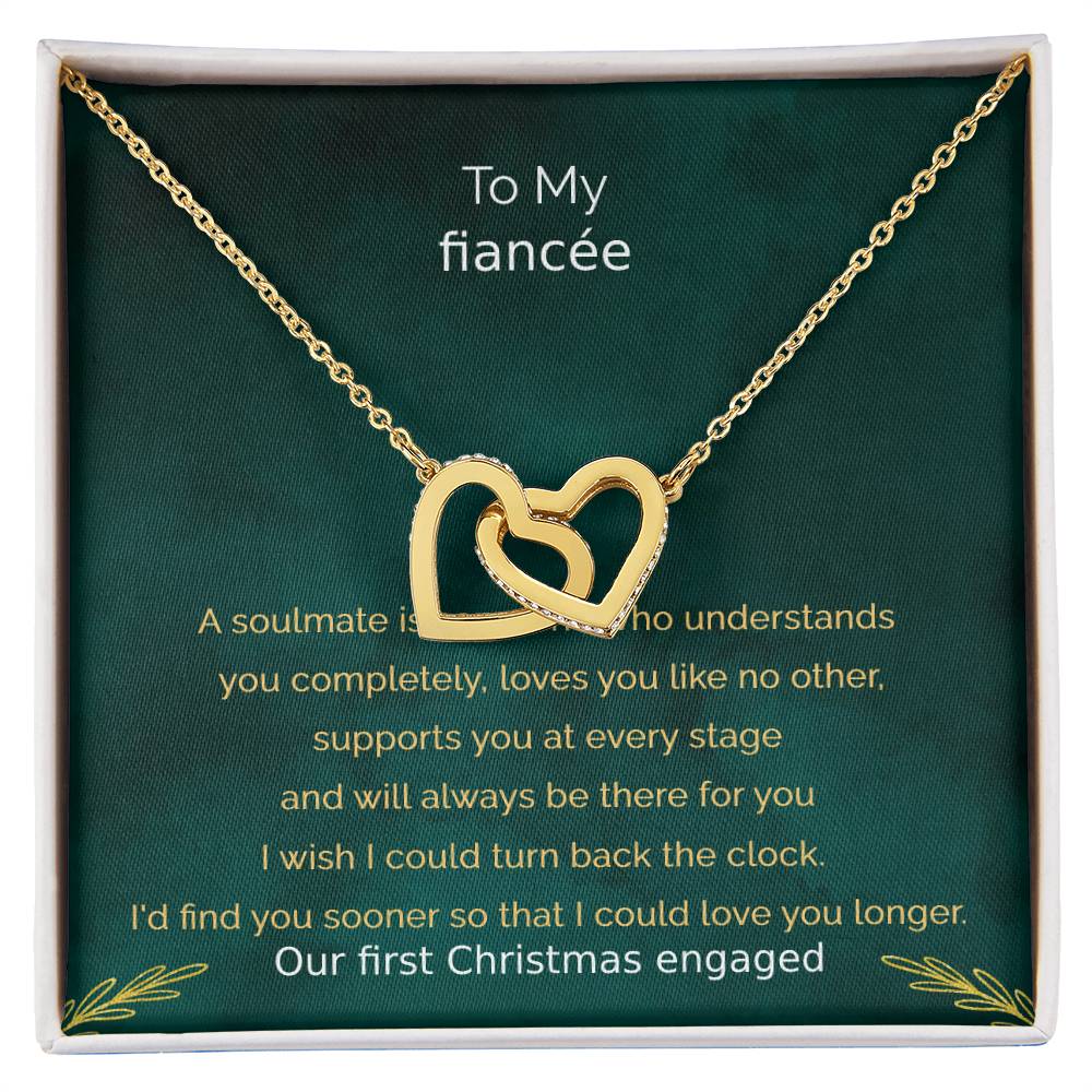 Engagement Gifts For Fiancee First Christmas Engaged Heart Necklace Giftfuture Wife Gift Interlocking Hearts Necklace