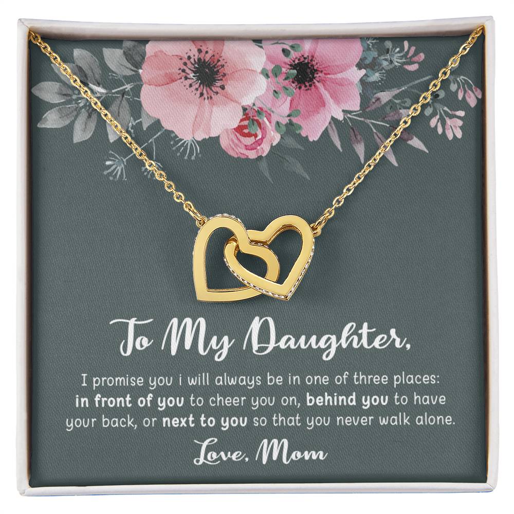 To My Daughter - I Promise You - Necklace Interlocking Hearts Necklace