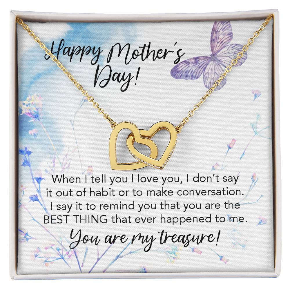 Happy Mother'S Day To My Wife You Are The Best Thing That Ever Happened To Me Our Hearts Are Forever Locked As One Interlocking Hearts Necklace