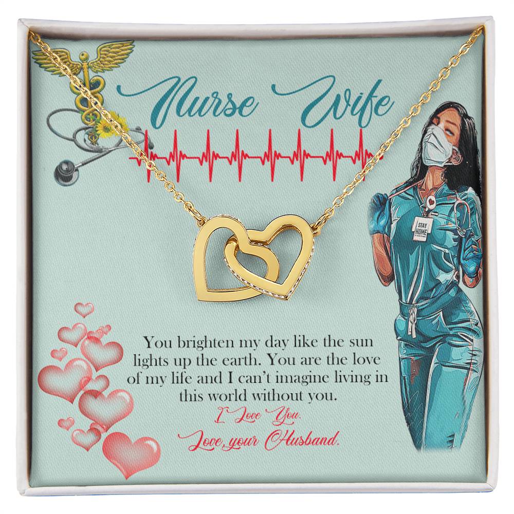 Love Your Nurse Interlocking Hearts Necklace