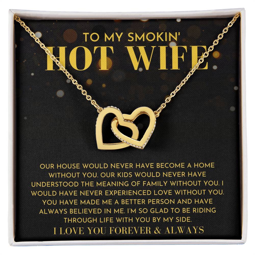 I Love You Forever And Always Interlocking Hearts Necklace