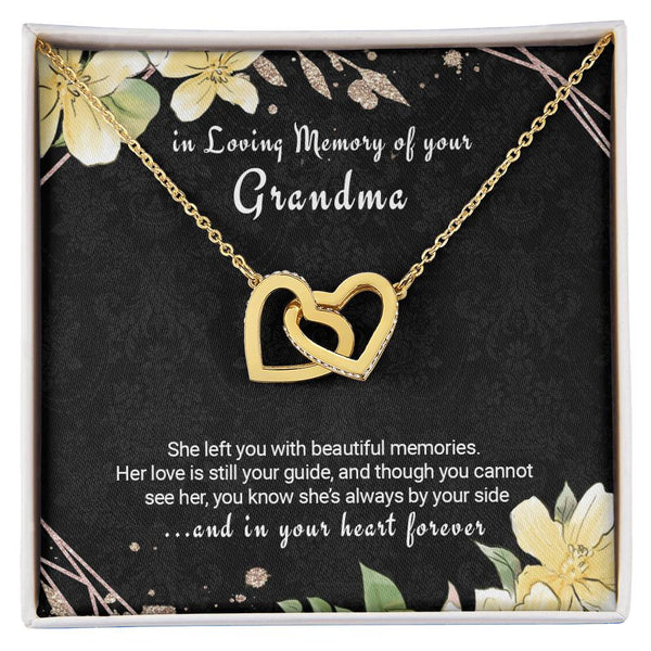 Sympathy Gift Loss Of Grandmother Grandma Condolence Twin Hearts Necklace Interlocking Hearts Necklace