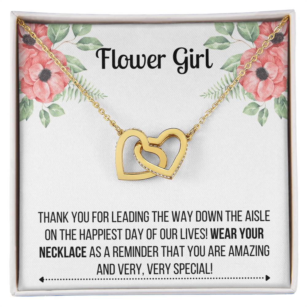 Flower Girl Necklace - Bridesmaid Necklace Interlocking Hearts Necklace