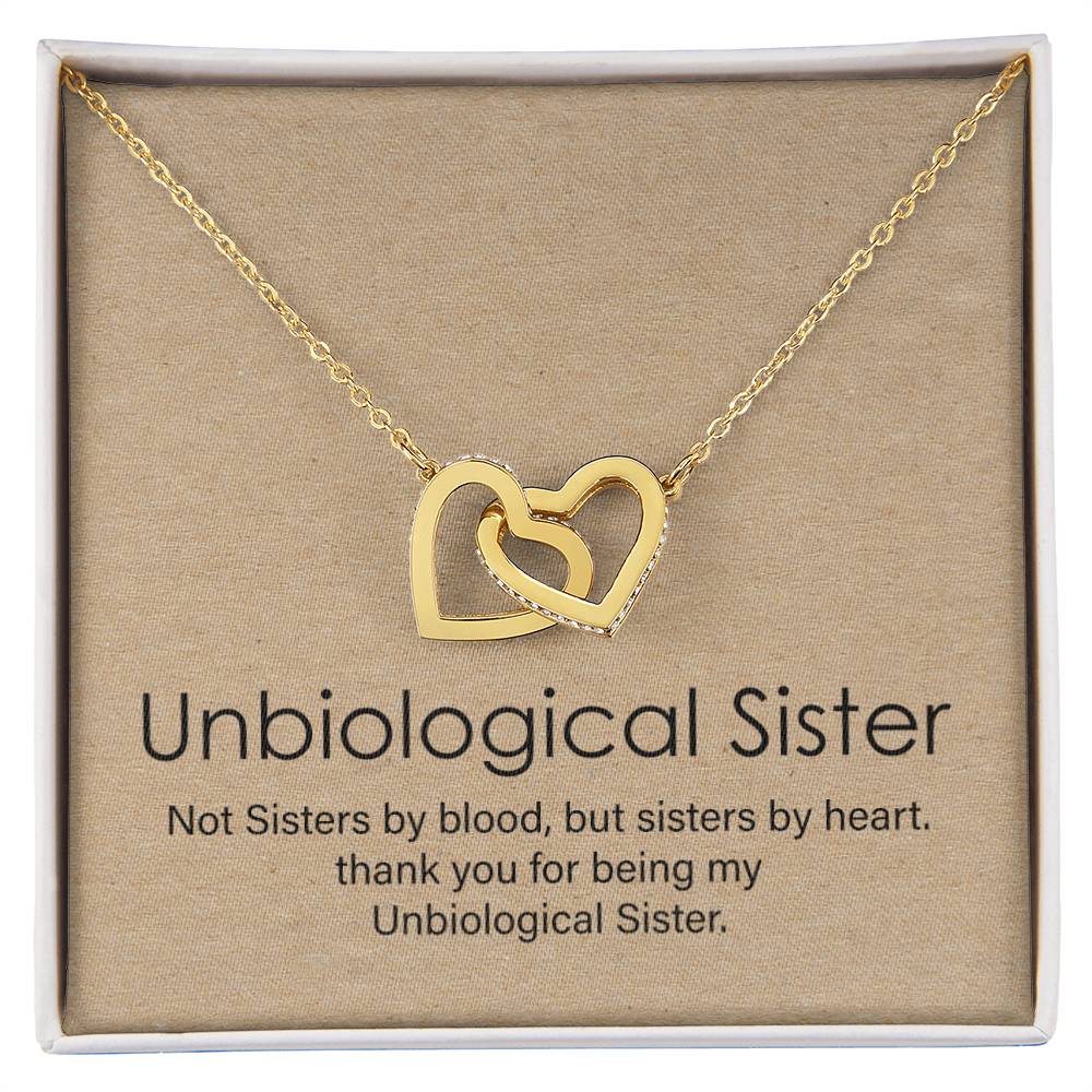 Unbiological Sister Gift Best Friend Necklace Big Little Sorority Soul Sister Bridesmaid Gift Interlocking Hearts Necklace