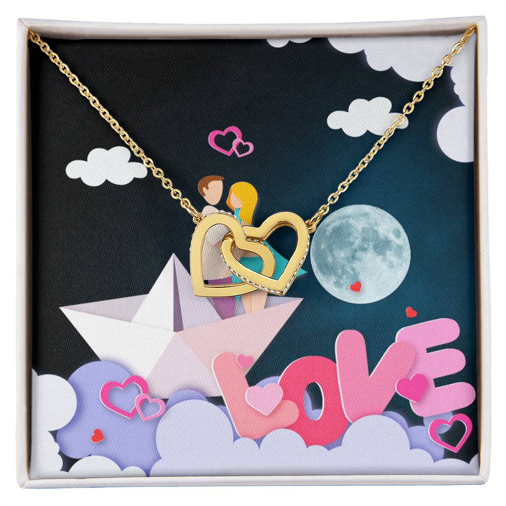 To Wife Girlfriend . Show Your Love To Your Lovely Girlfriend Wife. Gift For Girlfriend Wife Interlocking Hearts Necklace