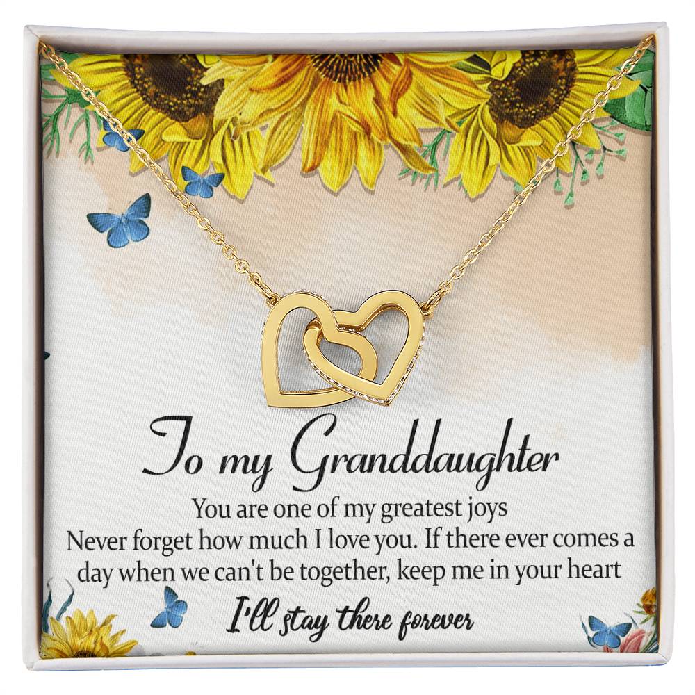 To My Granddaughter Interlocking Hearts Necklace Message Card