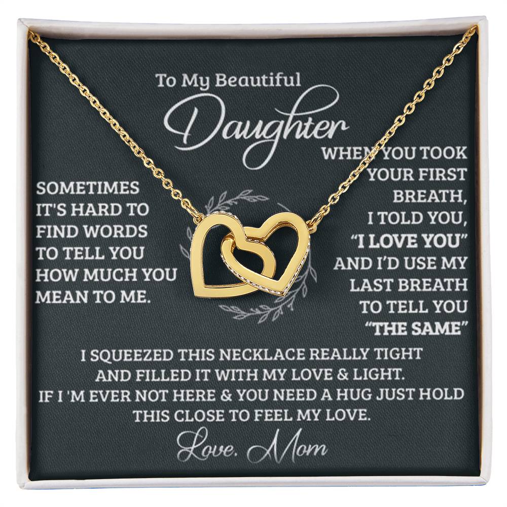 Feel My Love Daughter Interlocking Hearts Necklace