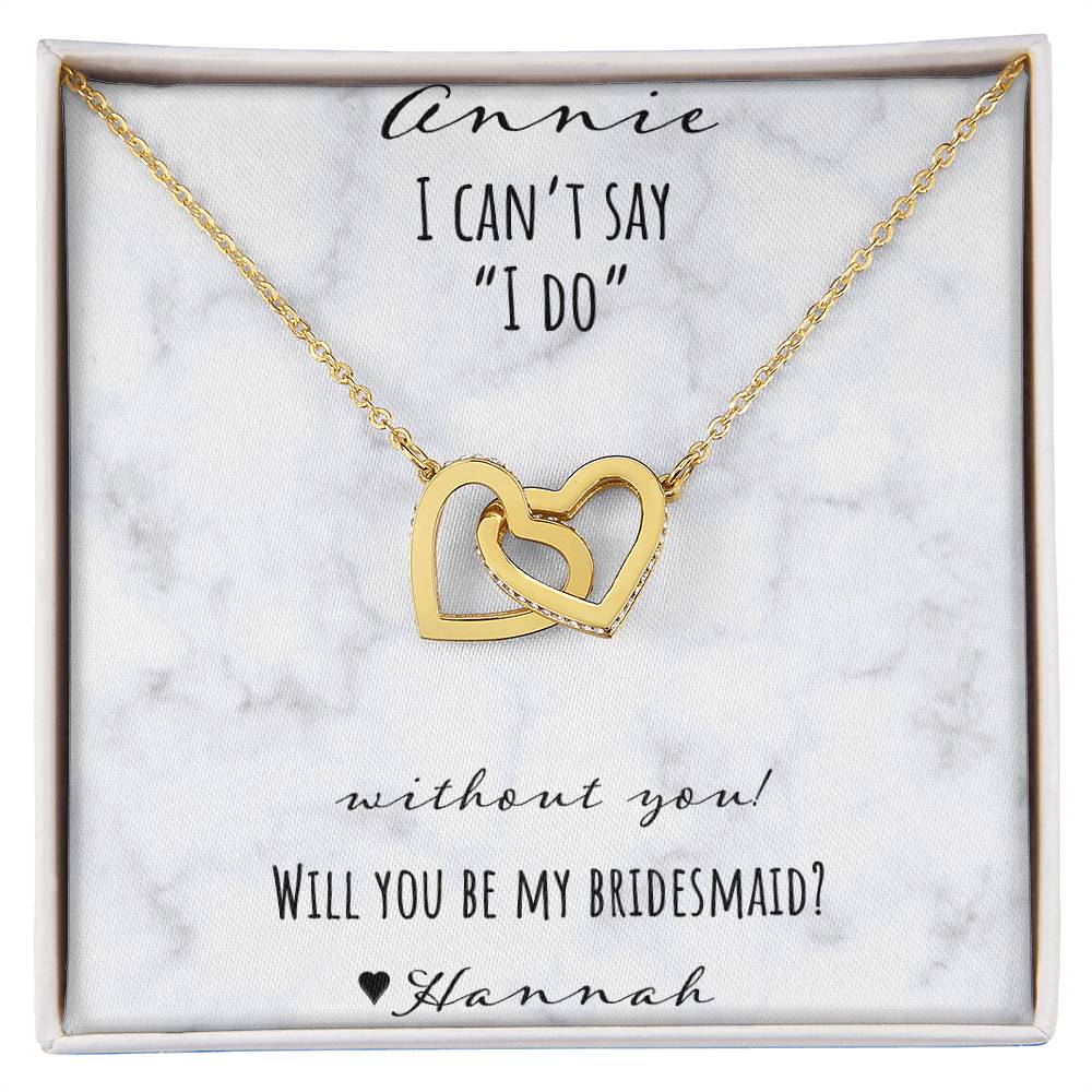 I Can'T Say I Do Without You - Marble Interlocking Hearts Necklace