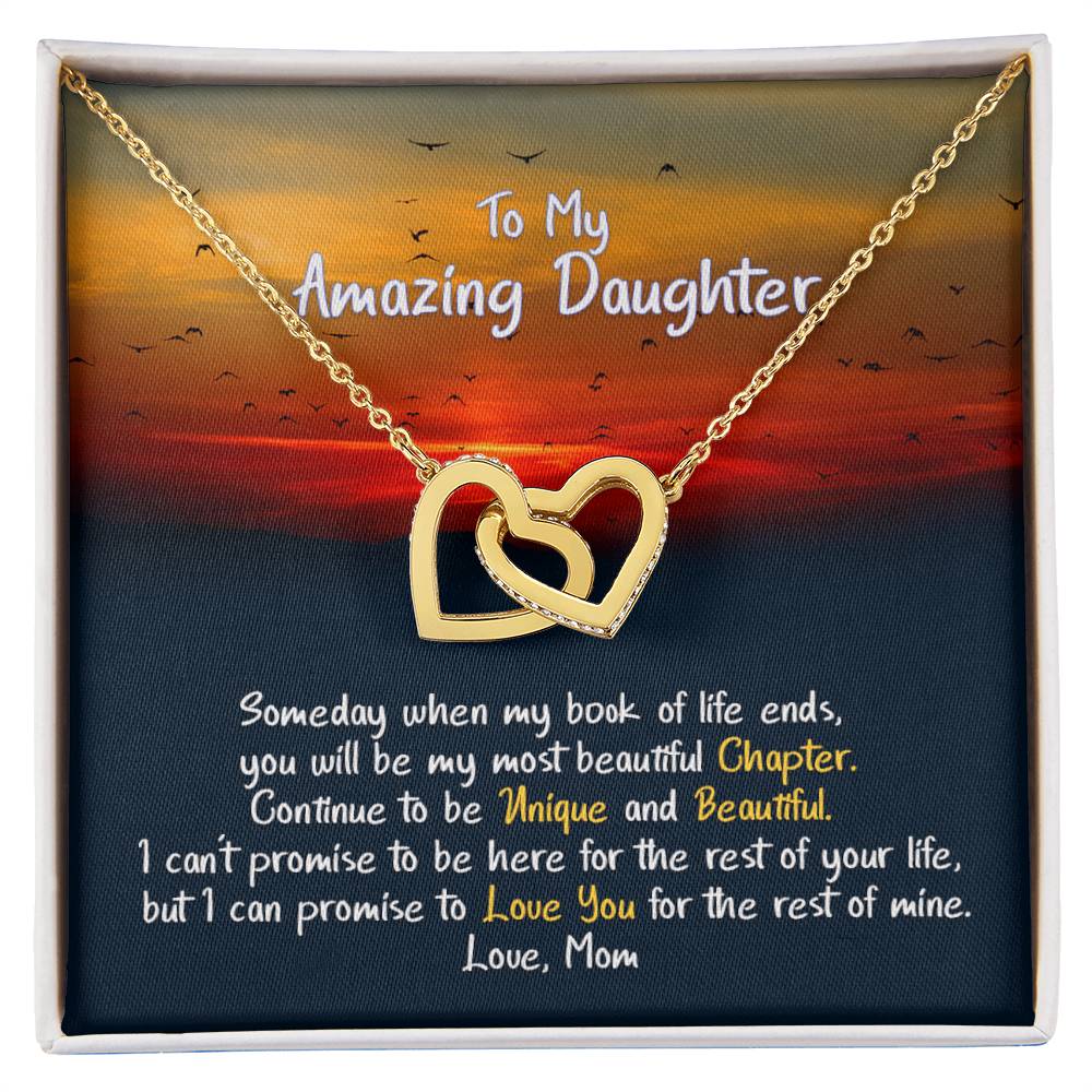 Daughter My Beautiful & Unique Chapter - Hearts Necklace Interlocking Hearts Necklace