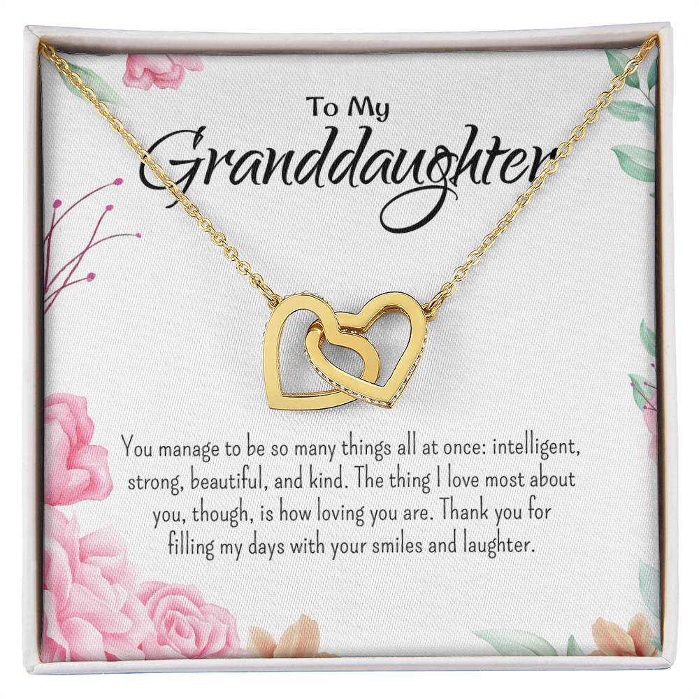 Interlocking Hearts Necklace For Granddaughter