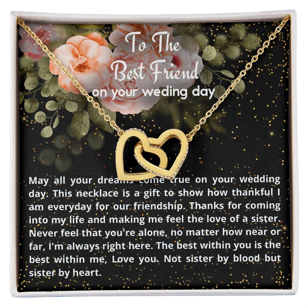 Wedding Gift - To My Best Friend Interlocking Hearts Necklace