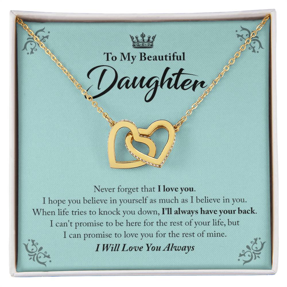 My Beautiful Daughter - I'Ll Always Have Your Back Interlocking Hearts Necklace