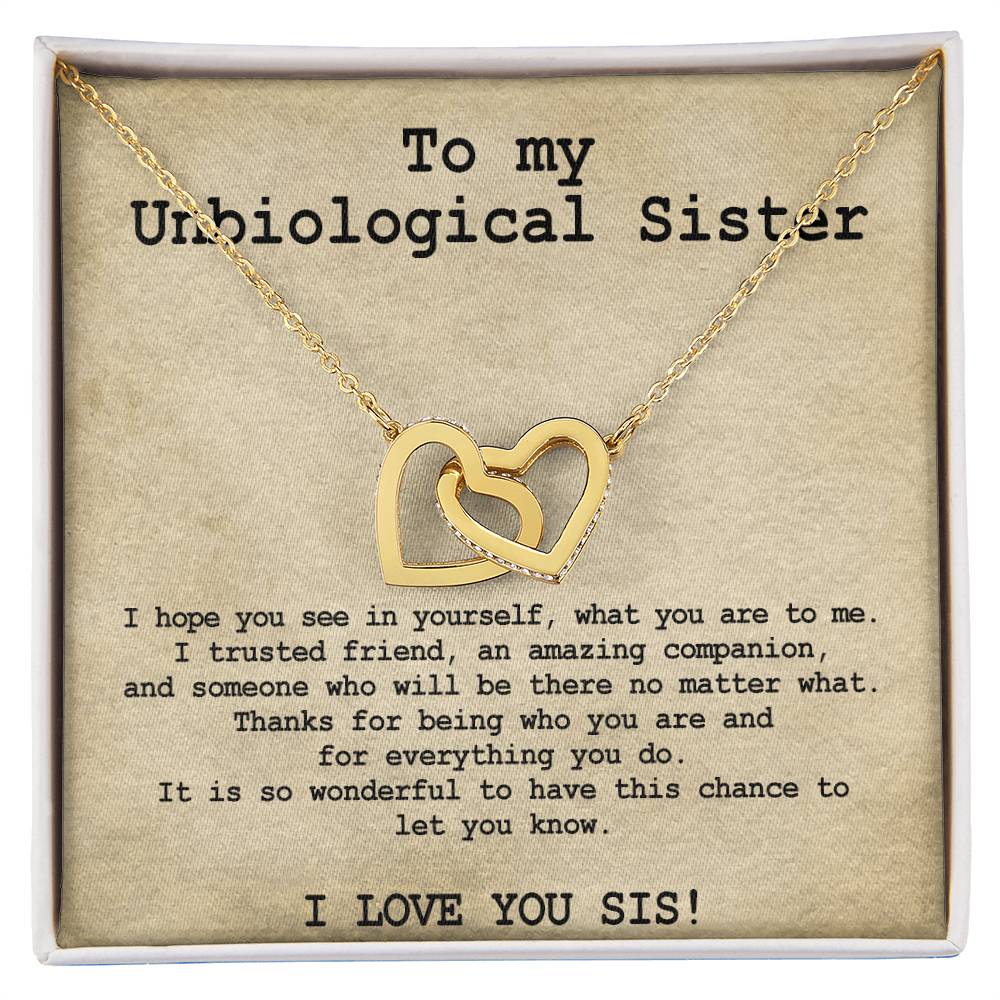 Unbiological Sister Necklace Soul Sister Big Little Sorority Sister In Law Necklace Step Sister Gift Tribe Necklace Best Friend Gift Bff Gift Interlocking Hearts Necklace