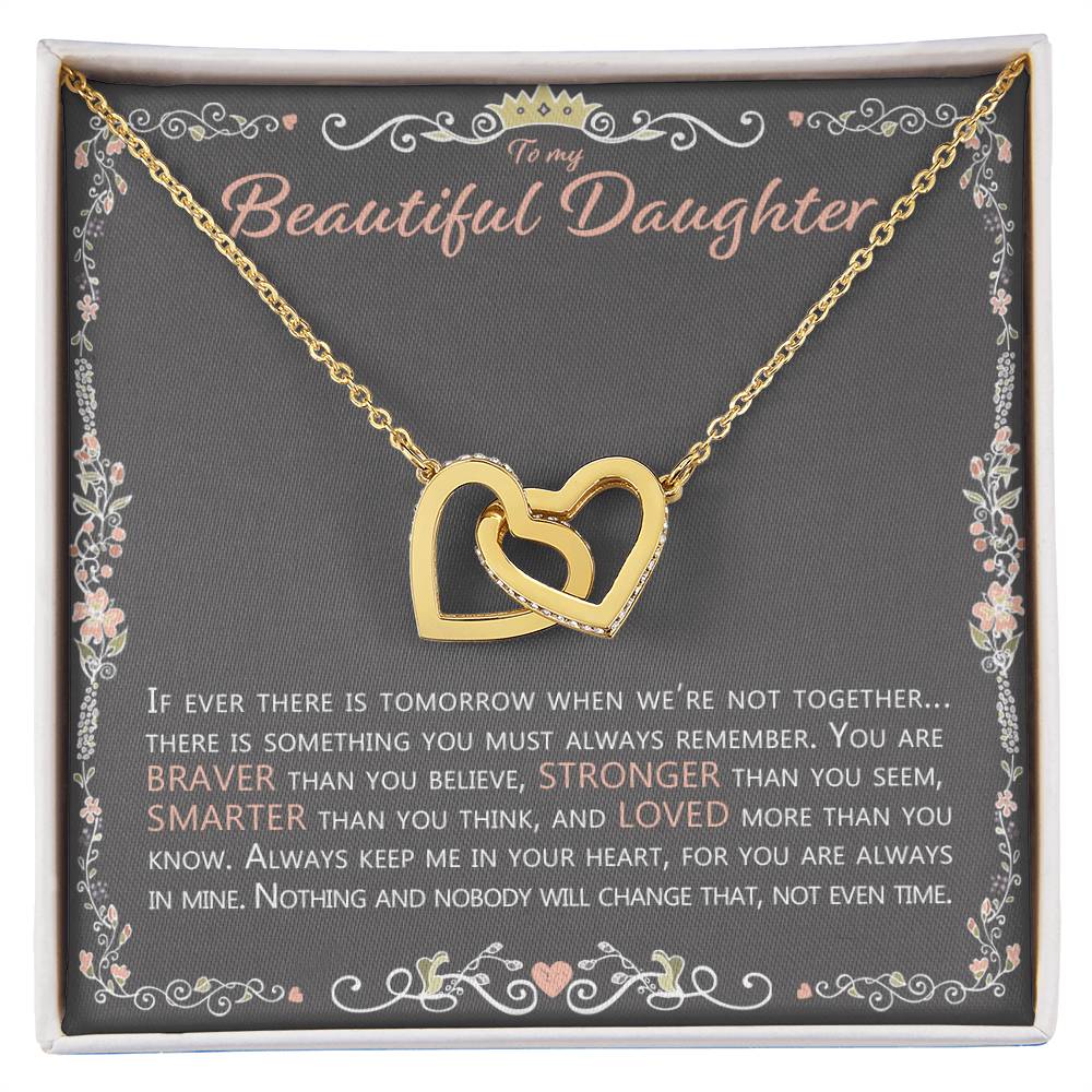 To My Beautiful Daughter - Necklace Interlocking Hearts Necklace
