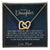 To My Daughter - Unique Heart Bonding Necklace Gift Set Interlocking Hearts Necklace