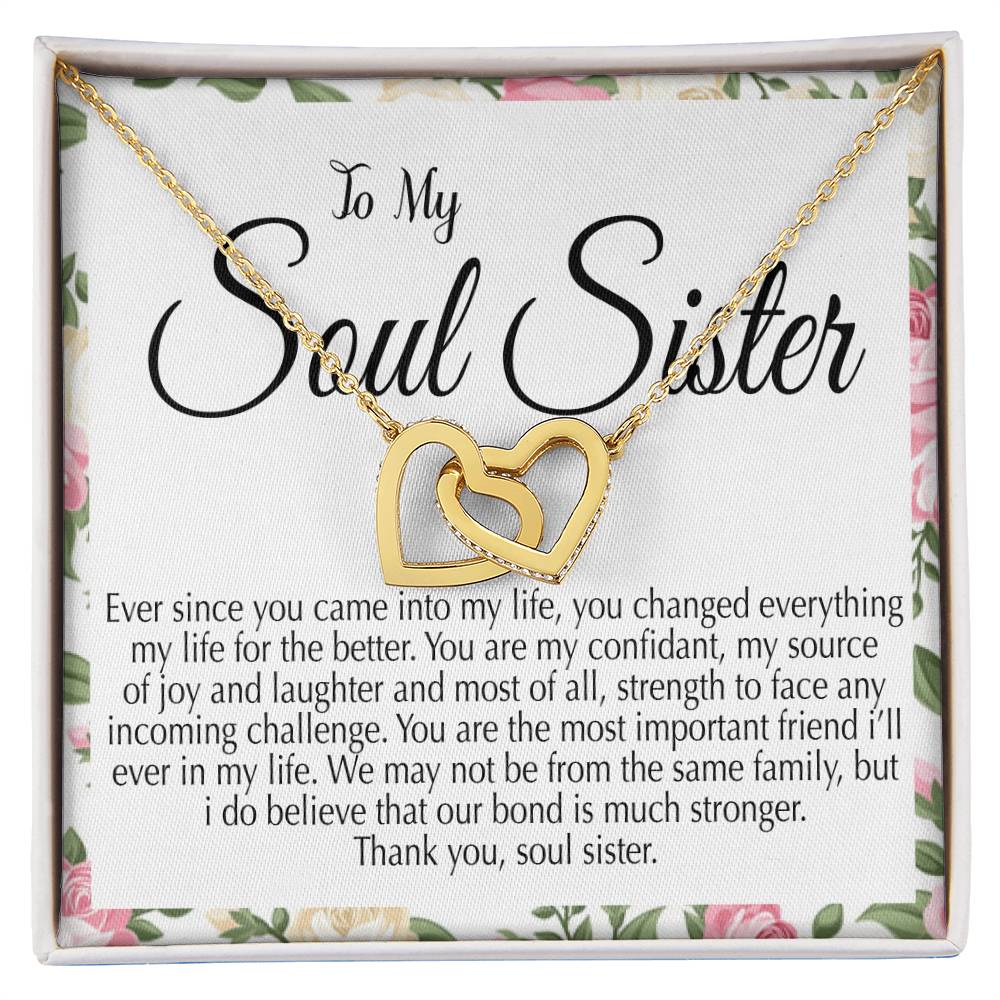 Best Gift For Soul Sister Interlocking Hearts Necklace