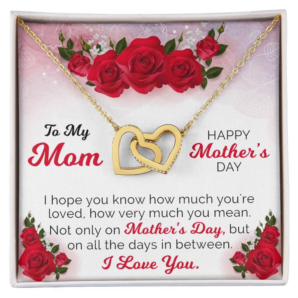 Happy Mother'S Day Gift From Daughter Interlocking Hearts Necklace
