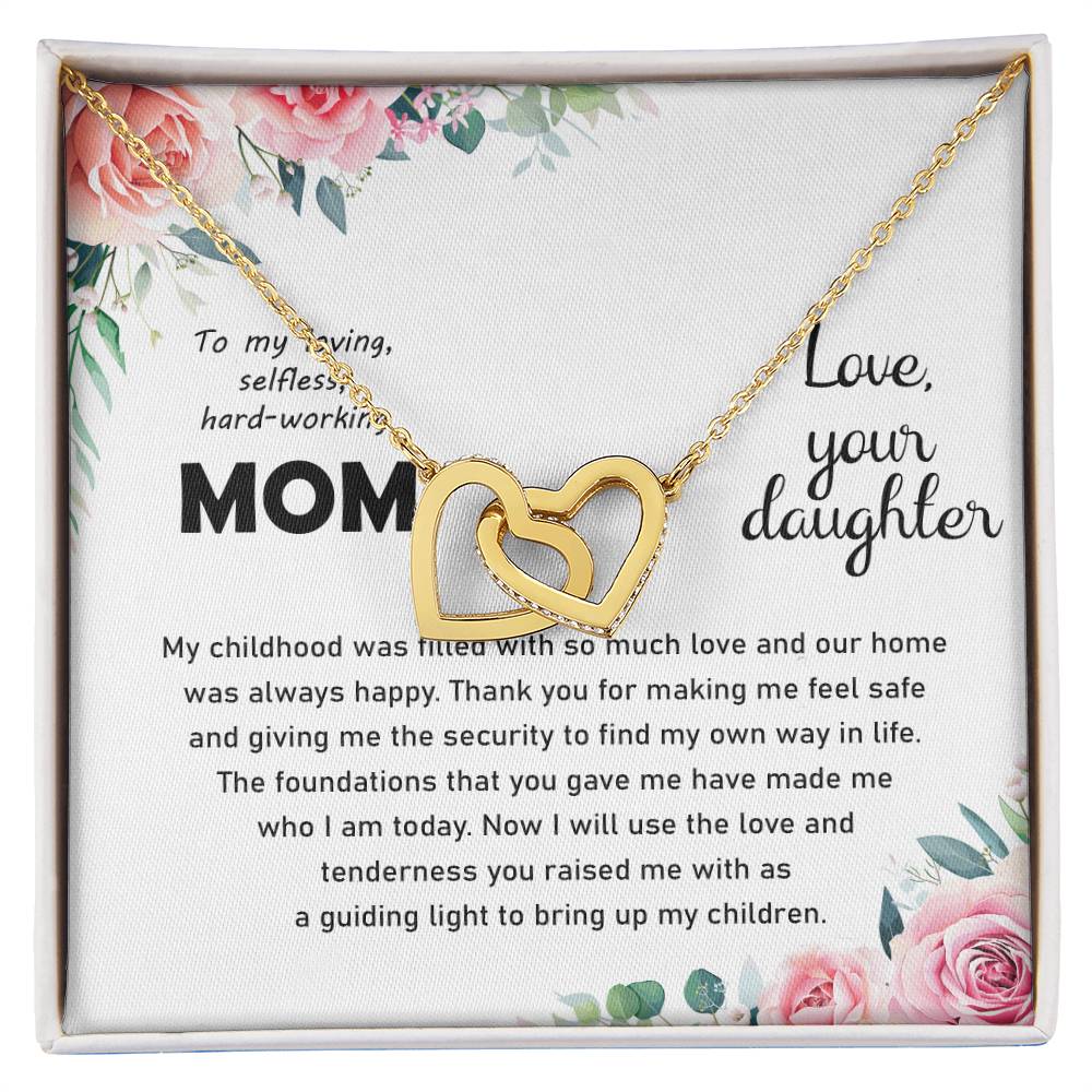 Thank You Mom Thanksgiving Gift Interlocking Hearts Interlocking Hearts Necklace