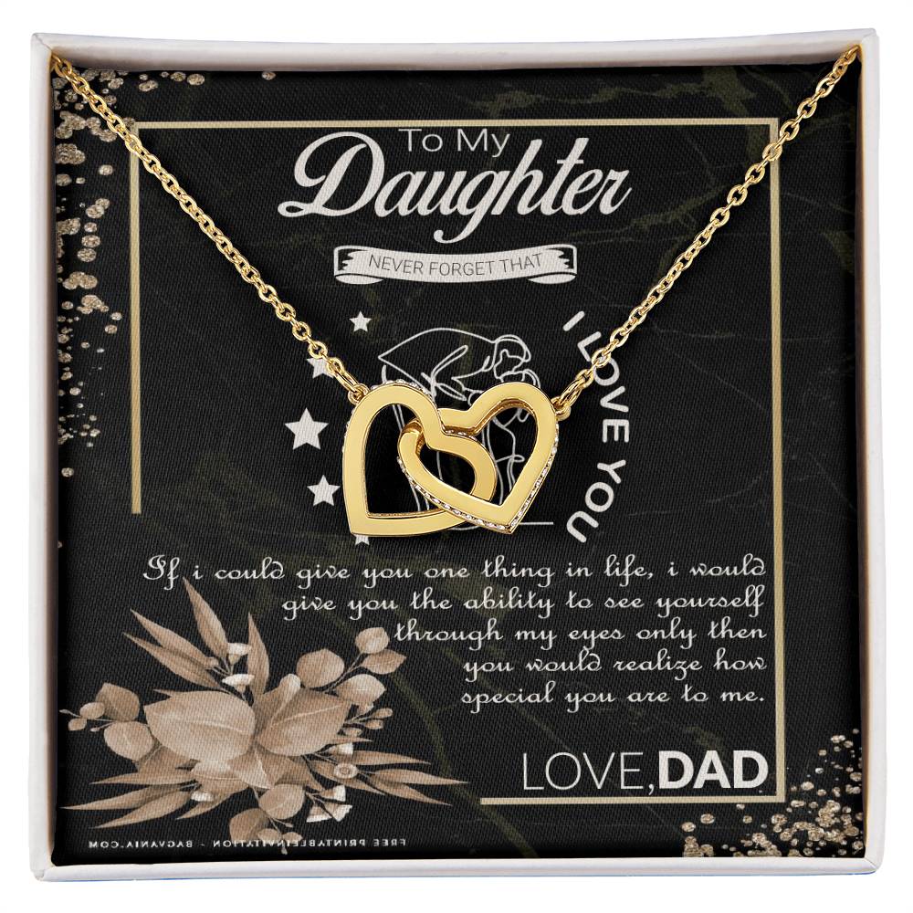 To My Daughter Interlocking Hearts Necklace