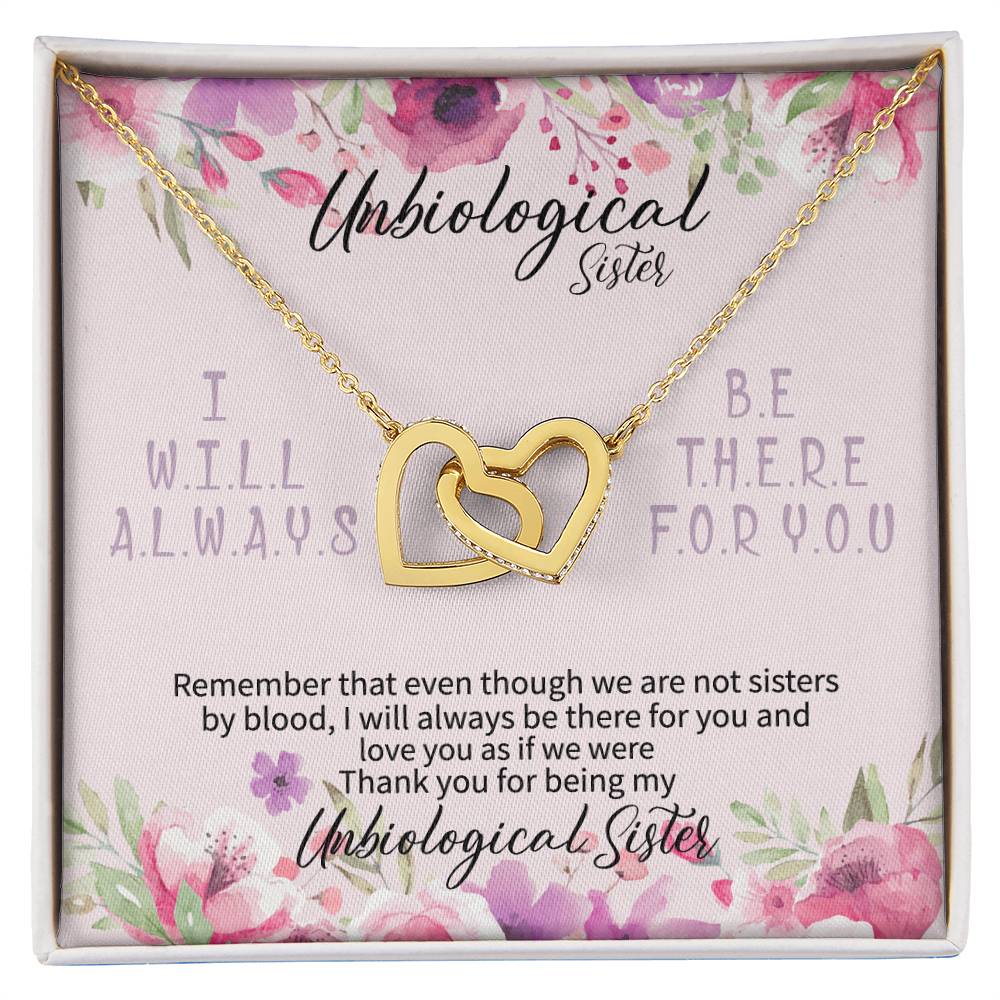 Unbiological Sister Necklace Unbiological Sister Gifts Unbiological Sister Gifts Thank You For Being My Unbiological Sister To My Unbiological Sister Gift Interlocking Hearts Necklace