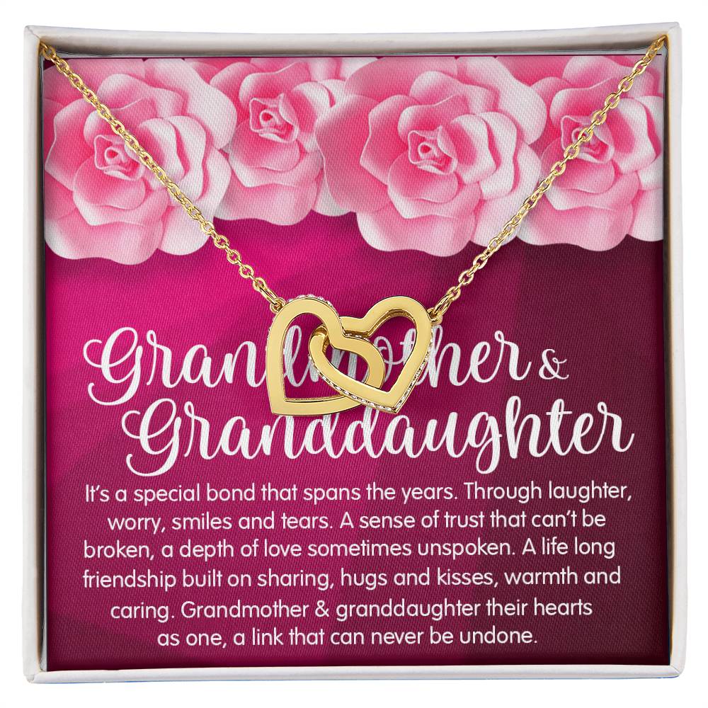Granddaughter & Grandmother Love Interlocking Heart Necklace Interlocking Hearts Necklace