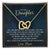 To My Daughter - Unique Heart Bonding Necklace Gift Set Interlocking Hearts Necklace