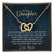 To My Daughter - Unique Heart Bonding Necklace Gift Set Interlocking Hearts Necklace