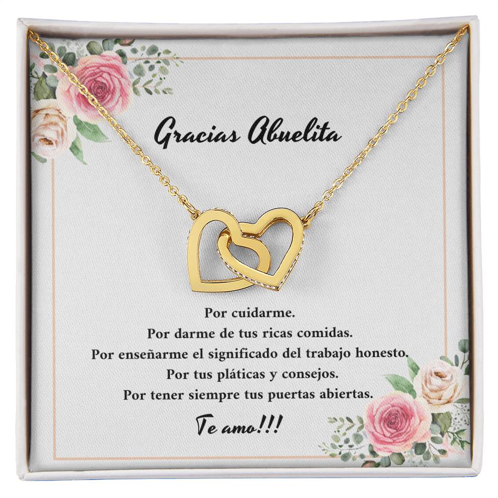 Gracias Abuelita Por Cuidarme Por Darme De Tus Ricas Comidas Interlocking Hearts Necklace