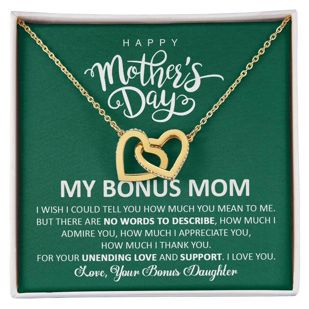 Happy Mother'S Day My Bonus Mom - Interlocking Heart Necklace Interlocking Hearts Necklace