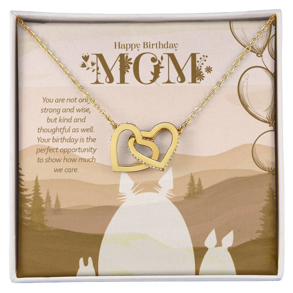 My Strong And Wise Mother - Interlocking Hearts Necklace