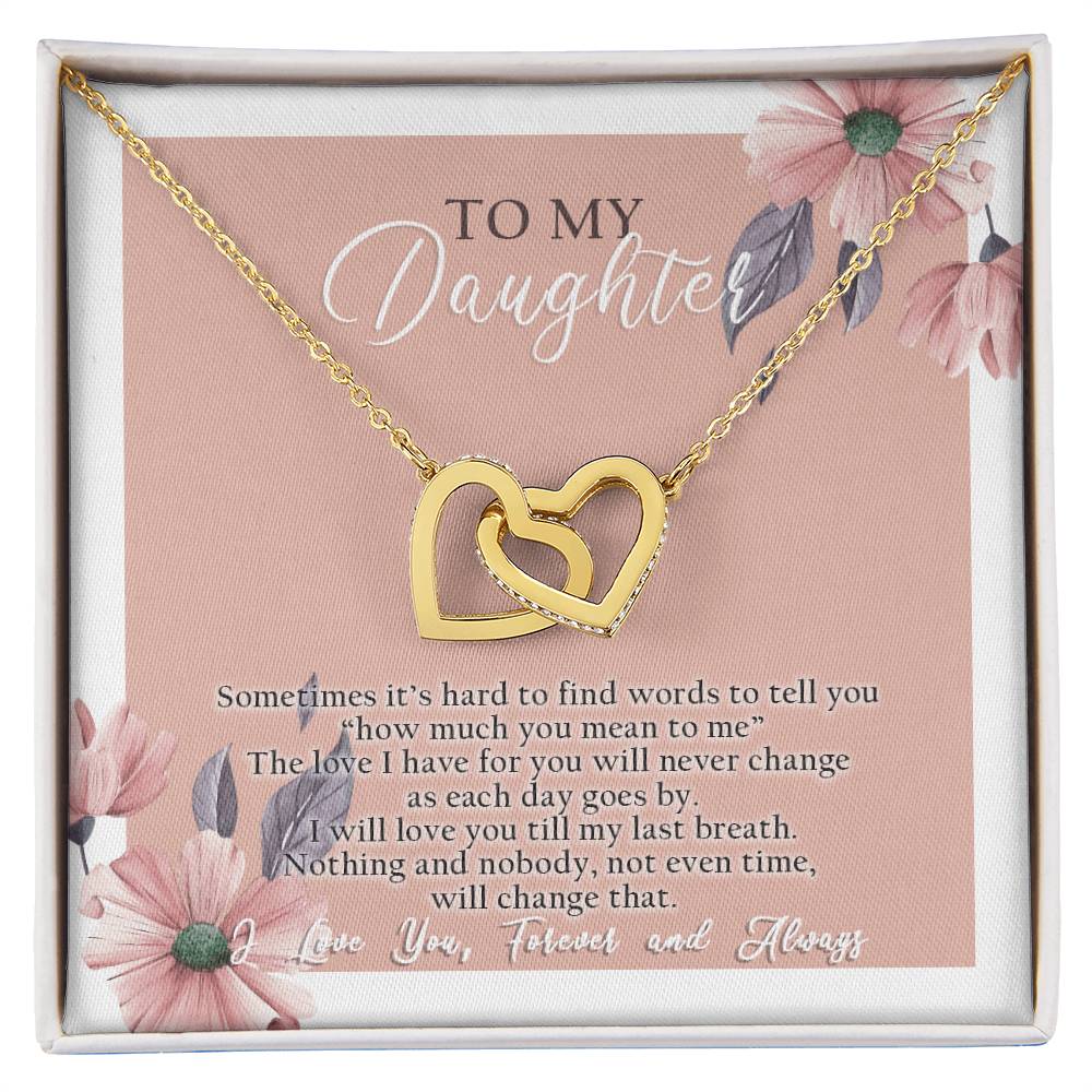 To My Daughter - Interlocking Hearts Necklace - D04