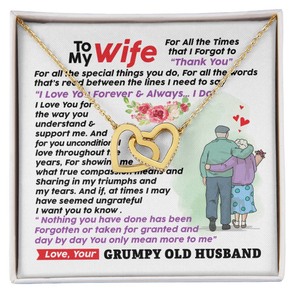 Gift For Wife - Interlocking Heart Necklace Interlocking Hearts Necklace