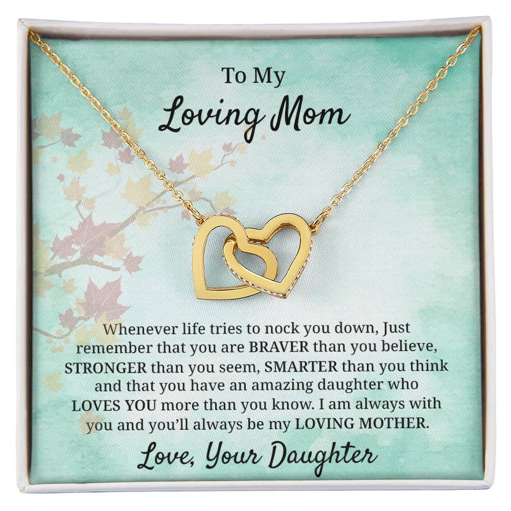 You'Ll Always Be My Loving Mother Interlocking Hearts Necklace