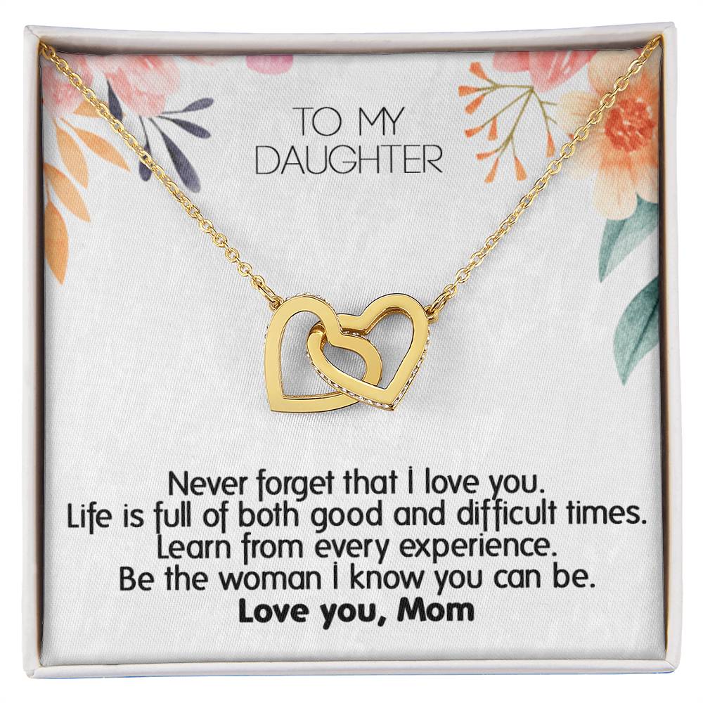 Mom ! Perfect Gift For Your Daughter - Unique Necklace Interlocking Hearts Necklace