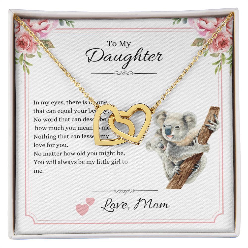 My Daughter In My Eyes - Hearts Necklace Interlocking Hearts Necklace