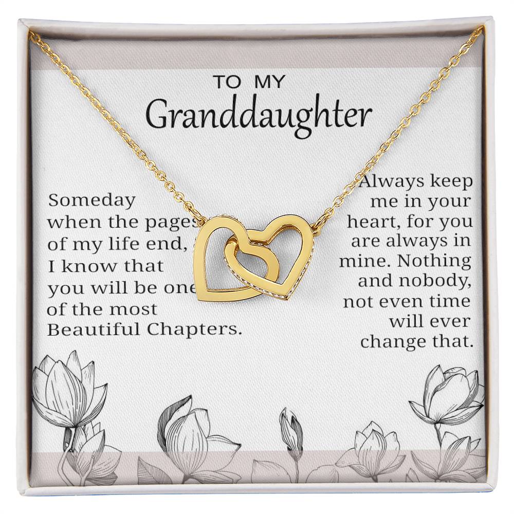 To My Granddaughter - Interlocking Heart Necklace Interlocking Hearts Necklace
