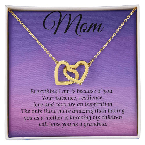 My Children Have You As A Grandma Two Heart Interlocking Hearts Necklace