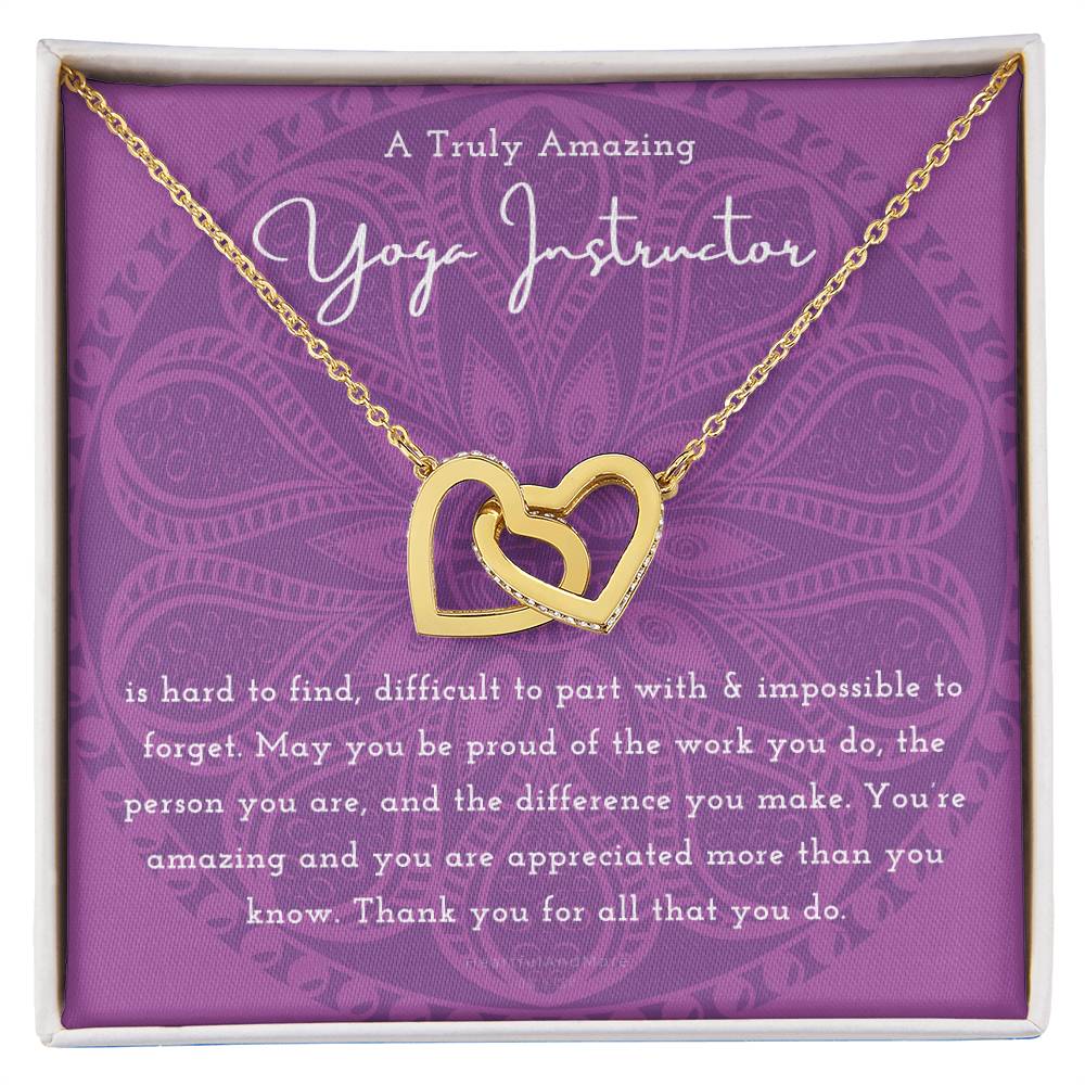 Gift For Yoga Instructor Yoga Instructor Appreciation Gift A Truly Amazing Yoga Instructor Gift Interlocking Hearts Necklace