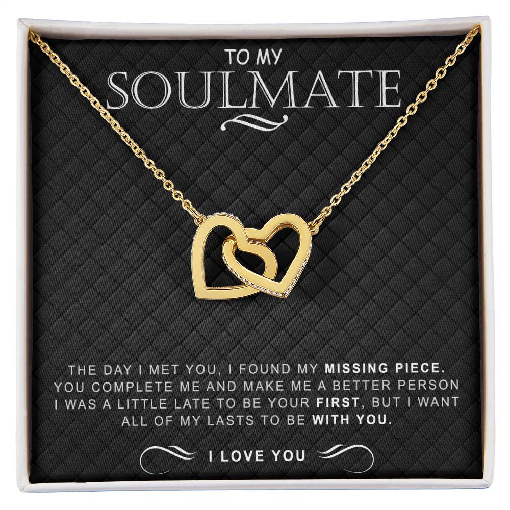 To My Soulmate Necklace Necklace For Soulmate Interlocking Hearts Necklace
