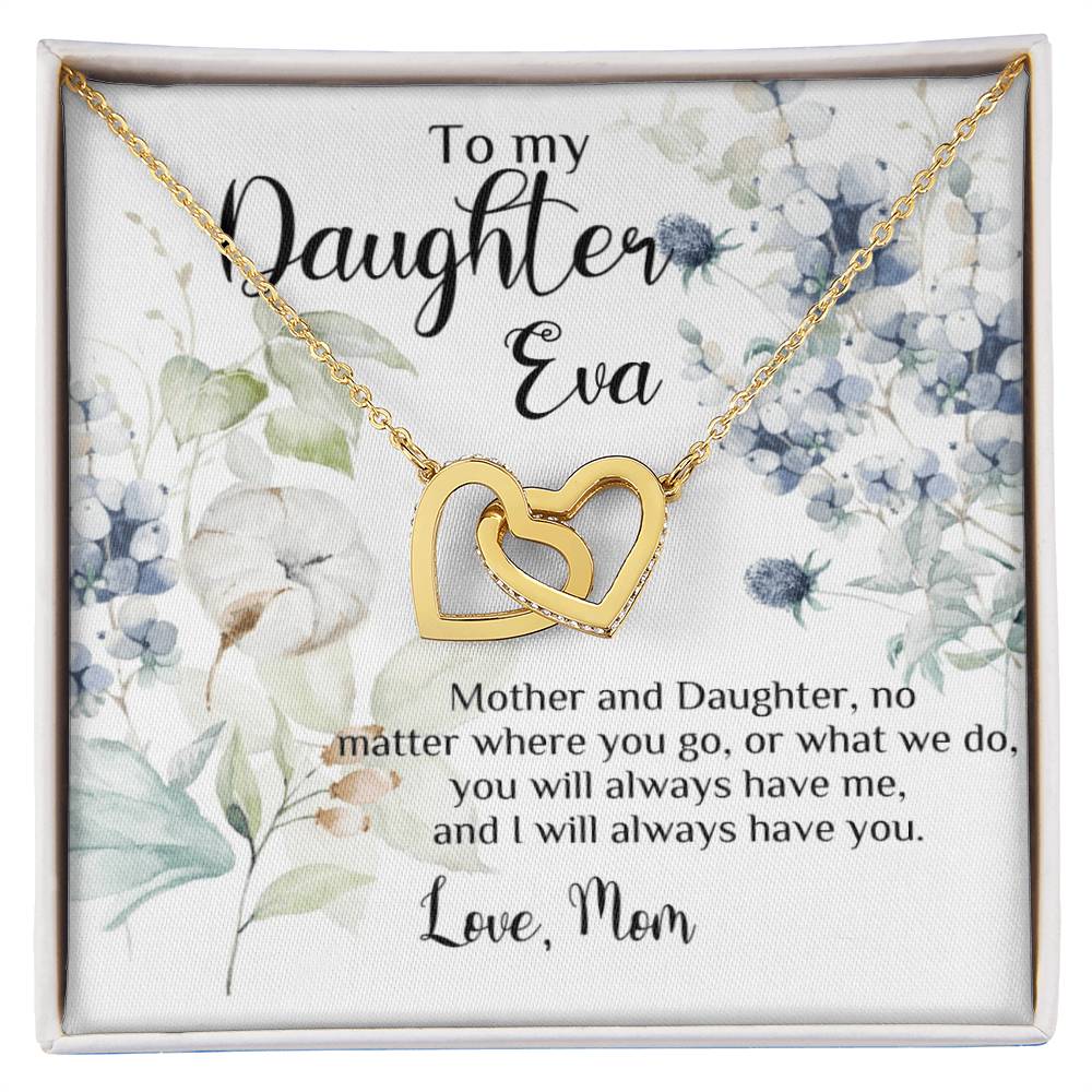 To My Daughter Interlocking Hearts Necklace