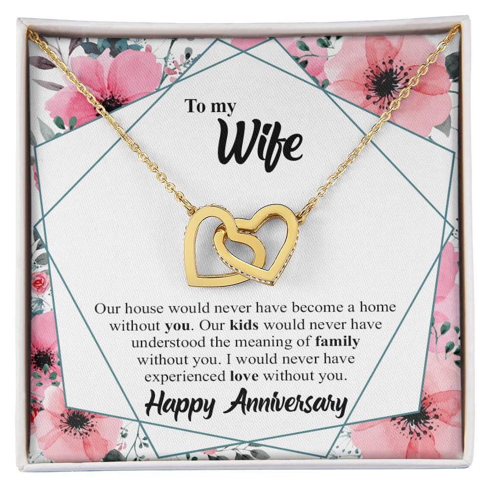 Interlocking Hearts Anniversary Necklace Gift For Wife Interlocking Hearts Necklace