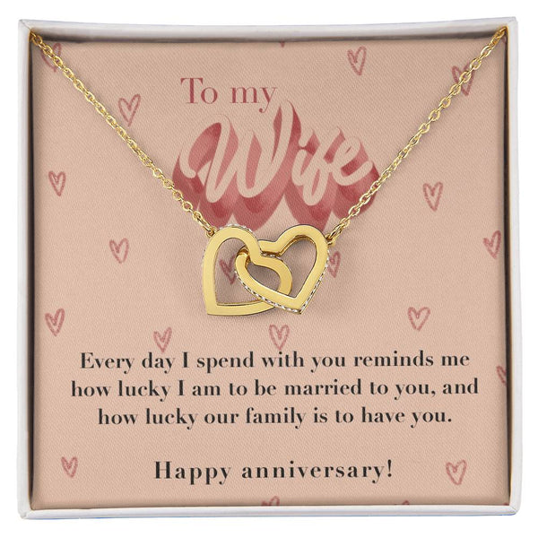 Anniversary Gift For Wife Interlocking Hearts Necklace