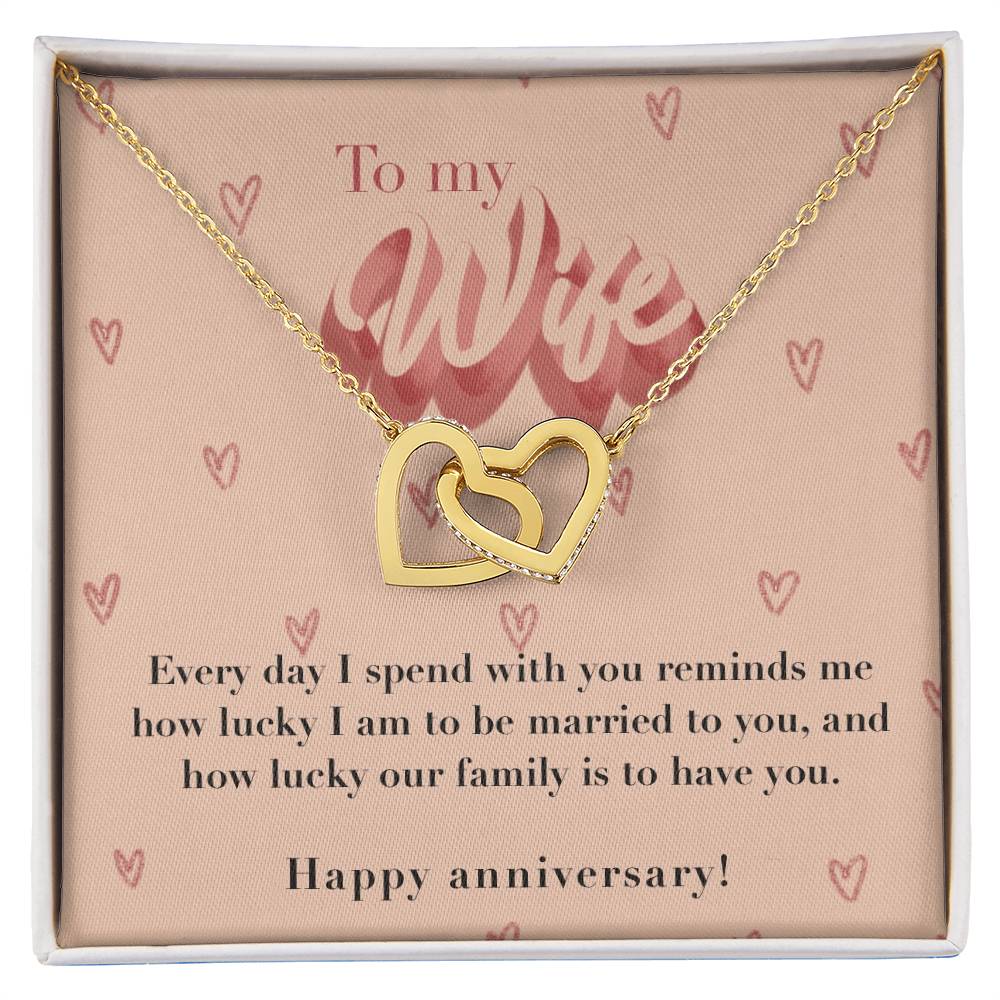 Anniversary Gift For Wife Interlocking Hearts Necklace