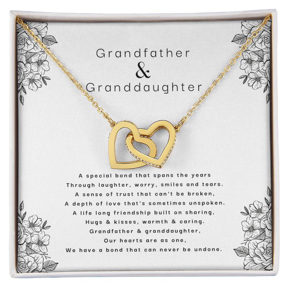 Grandfather & Granddaughter - An Unbreakable Bond Necklace Interlocking Hearts Necklace