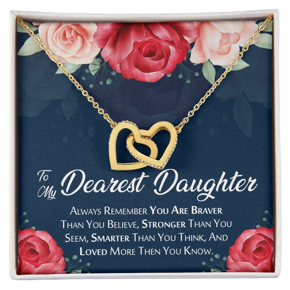 Best Gift For Daughter Always Remember You Are Breaver Interlocking Hearts Necklace