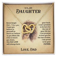To My Daughter Necklace Gift For Daughter From Dad Christmas Gift Daughter Jewelry Interlocking Hearts Necklace
