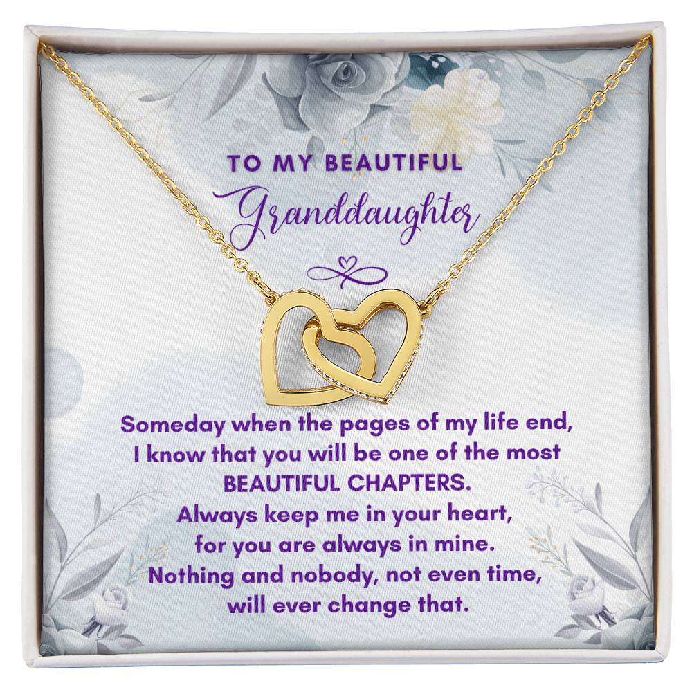 Granddaughter Most Beautiful Chapters Interlocking Hearts Necklace