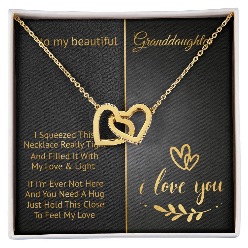 To My Beautiful Granddaughter - Love And Light - Interlocking Hearts Necklace
