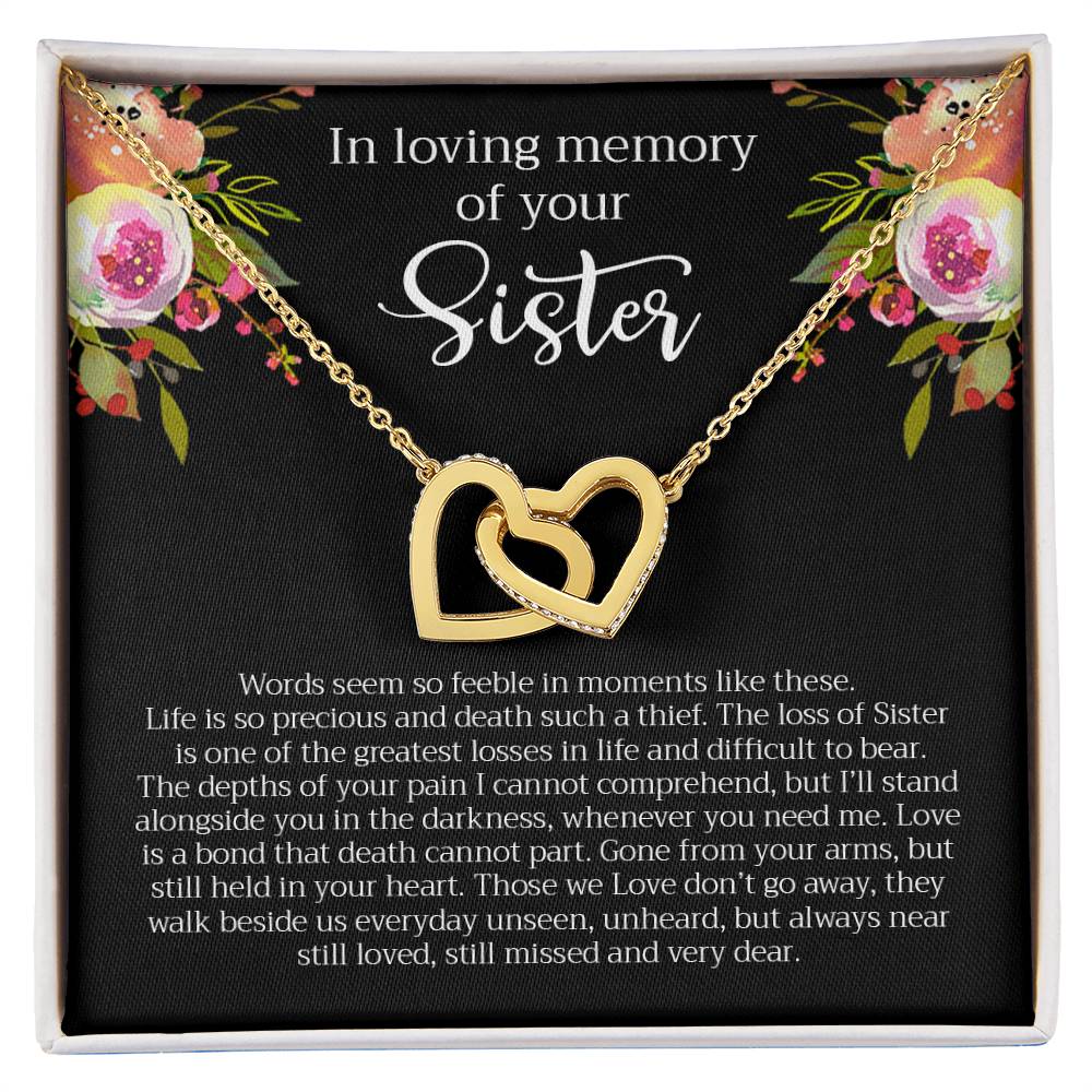 Loving Memory Sister Necklace Interlocking Hearts Necklace