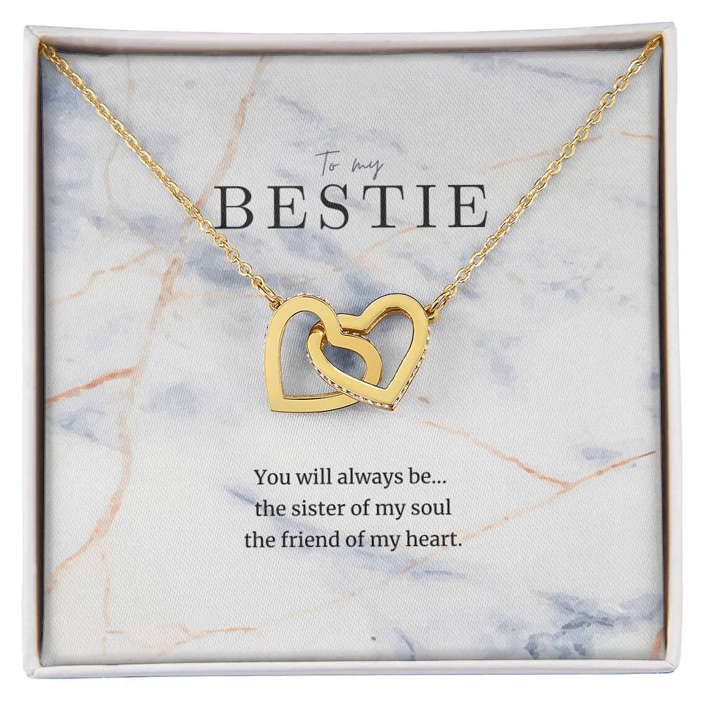 To My Bestie Interlocked Heart Necklace Interlocking Hearts Necklace